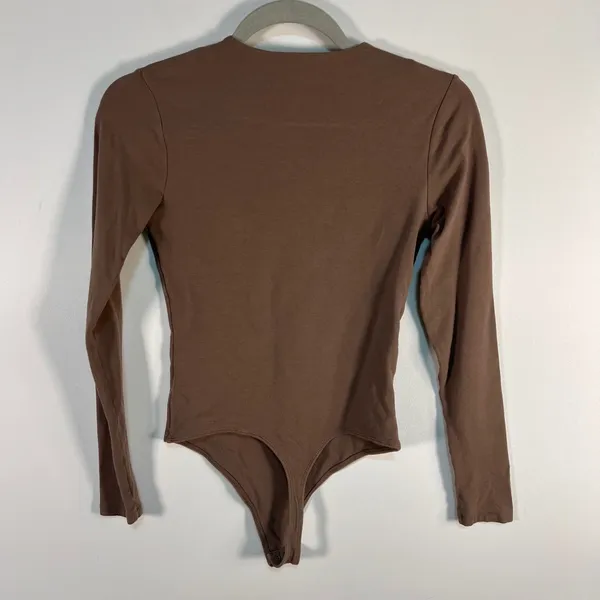 Abercrombie & Fitch Soft A&F Collection Long Sleeve‎ Bodice Brown XS Crew Neck - Image 5