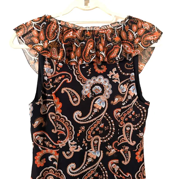 ARITZIA Wilfred Paisley Ruffled Maxi‎ Dress Sz 2 - Image 4