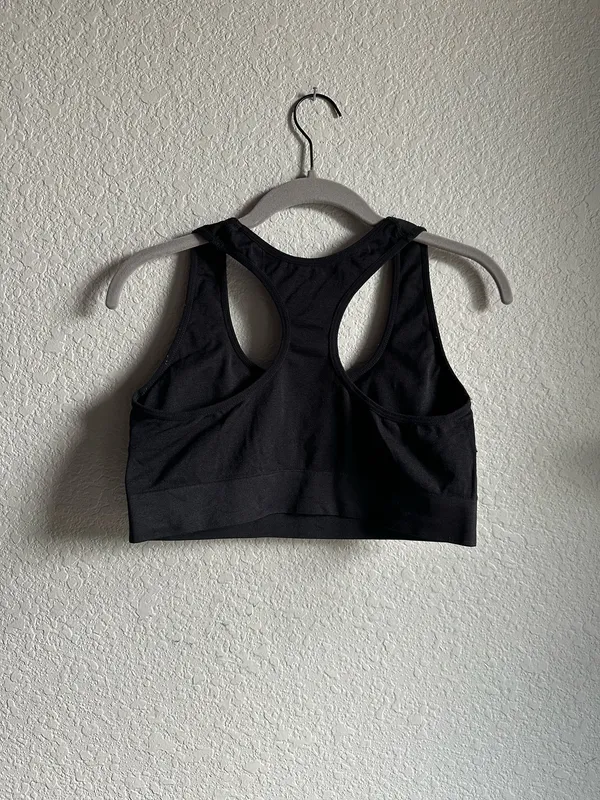 Juicy Couture Black Rhinestone Logo Racerback Sports Bling Bra - Image 3