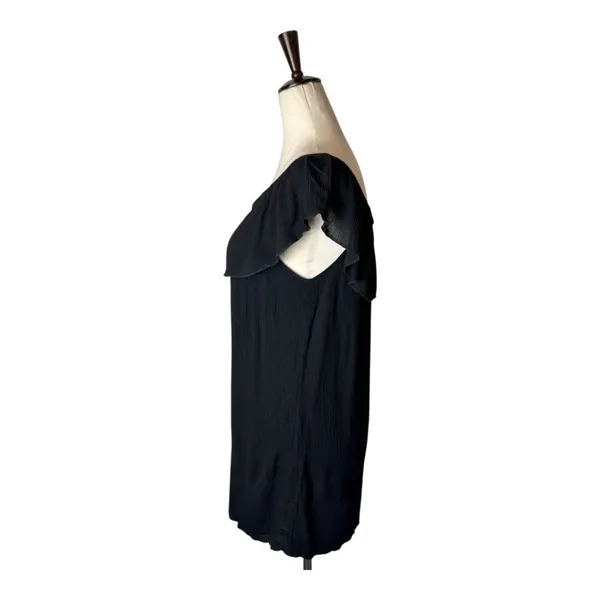 Becca Coverup Women Medium‎ Black Off The Shoulder Flowy Mini Swim Swimwear - Image 7