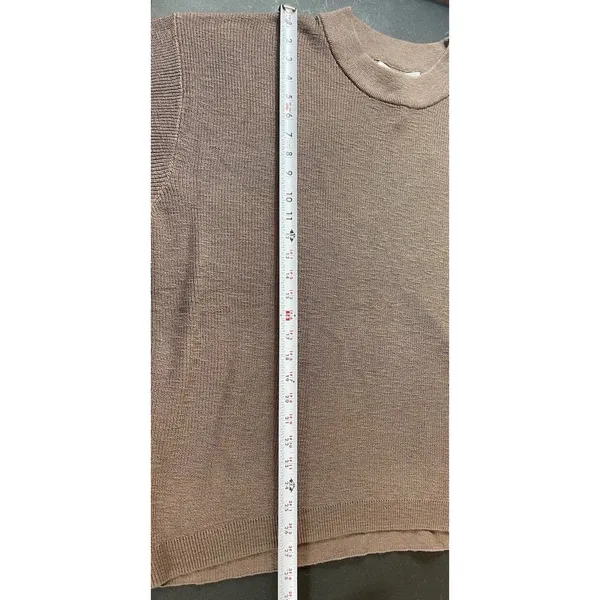 Free People FP Beach Oversized Pullover Sweater Brown Cotton Blend Stretch NWT L - Image 9