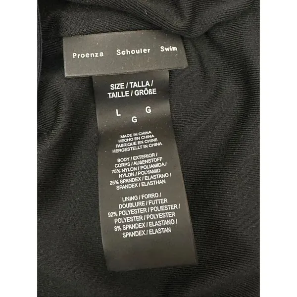 Proenza Schouler Womens Deep V Neck Maillot One Piece Swimsuit Black Size L/G - Image 5