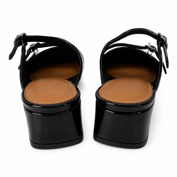 New!‎ Donald Pliner Tria Double Strap MuleSize 7 Black Patent - Image 6