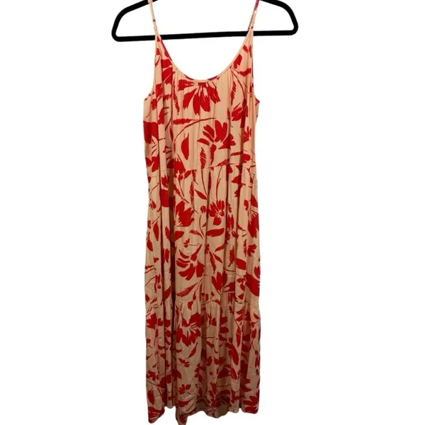 NWT LOFT Sleeveless Tiered Floral Midi‎ Dress Size XS Feminine Vacation Beachy - Image 2