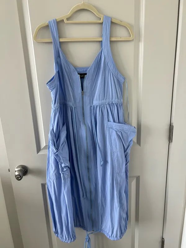 fab'rik Powder Blue Zip-Front Sundress - Image 2