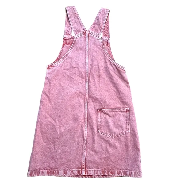 Mango Pocket Denim Pinafore Dress Faded Red/Pink Sz 2 Soft Girl Vibes Y2K‎ Era - Image 8
