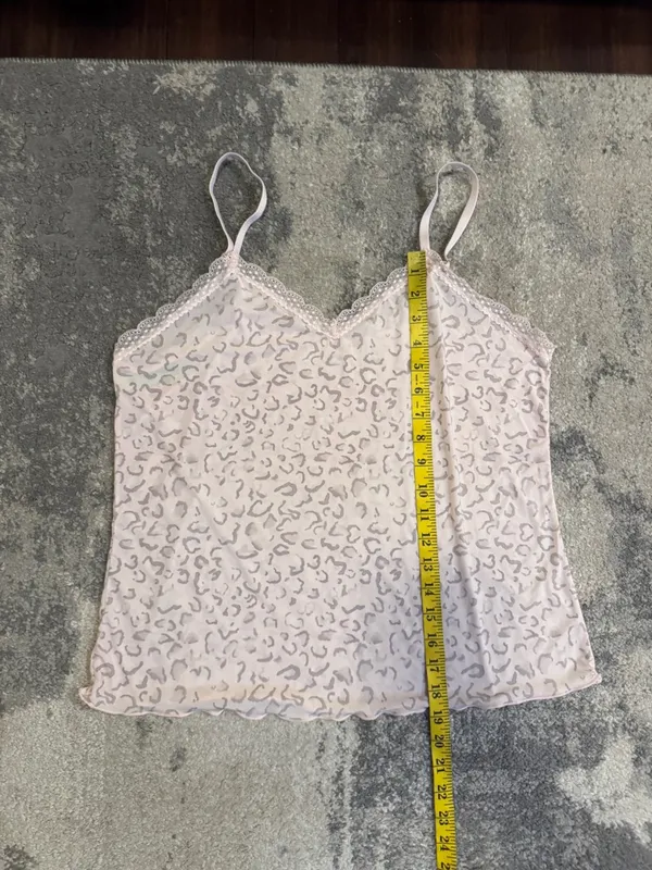 Honeydew Pale Pink Leopard-Print Lace Trim PJ Top - Image 6
