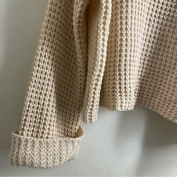 Goodnight Macaroon Retta Cognac Ribbed Waffle Knit Oversized Cropped Turtleneck - Image 8