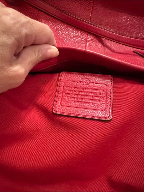 Coach Ellis Tote 33961 Red Pebbled Leather Gold Hardware - Image 15
