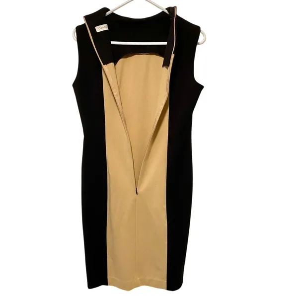 Calvin Klein Black/Tan Sleeveless Dress - Image 5