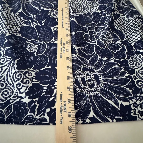 Talbots Navy Blue White Floral Cotton Blend Mini Skirt Tropical Summer Preppy 12 - Image 7