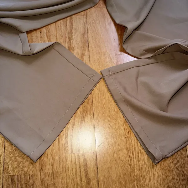 Halara Flex High Waisted Zipper Pocket Shirred Straight Work Pants Beige S NWT - Image 11