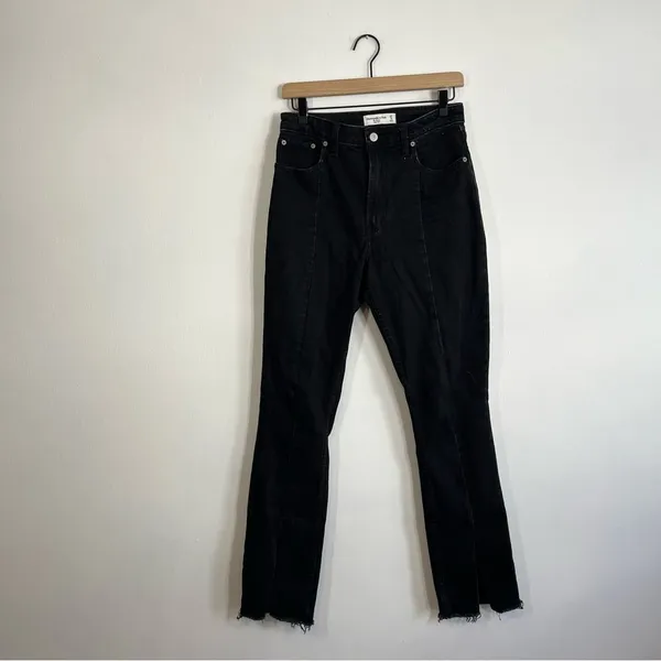 Abercrombie Skinny High Rise Split Hem Black 27/4 Curve Love - Image 5