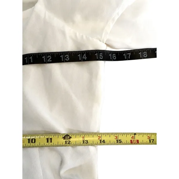 TCEC White Ruffle Flutter Sleeve Mini Dress S Square Neck Cocktail Minimalist - Image 7