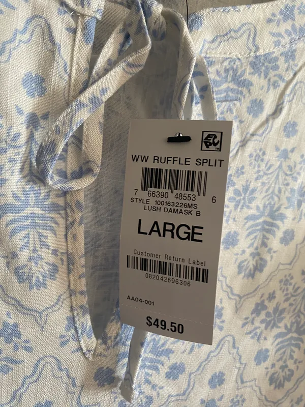 Style & Co womens crinkle gauze ruffled sleeve top size large - Image 4