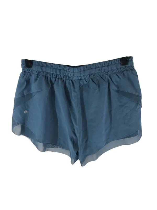 Halara Mid Rise Drawstring Contrast Mesh 2-in-1 Flowy Running Shorts 3'' Blue L - Image 5