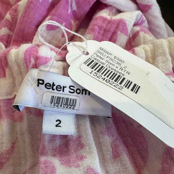 Peter Som Pink Midi Dress SIZE 2 Ruffle Cottage Cotton Vacation Sundress $400 - Image 15