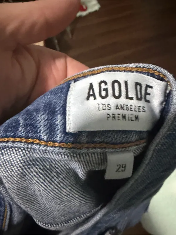 AGOLDE “Pinch Waist” high kick crop summer medium wash denim straight jeans $259 - Image 4