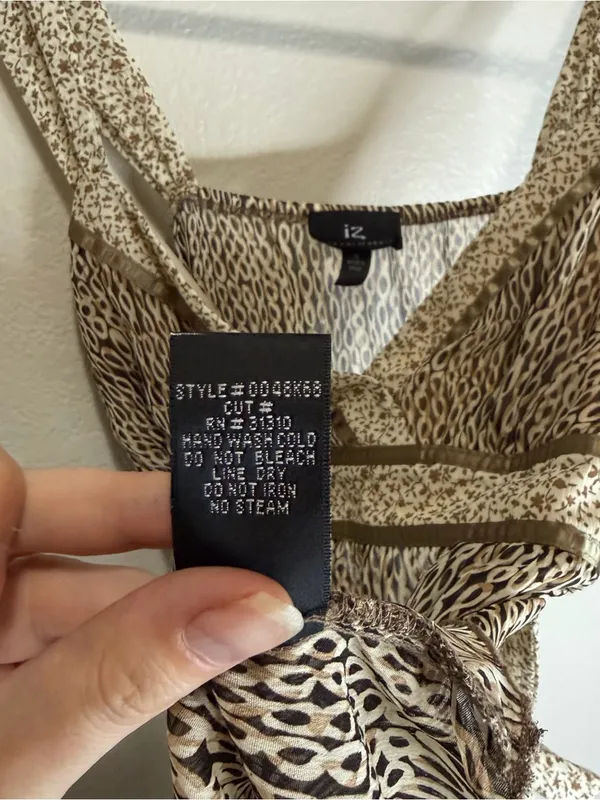 Y2K IZ Byer California Empire Waist Boho Tank Blouse Brown Tagged XL Fits Small - Image 5