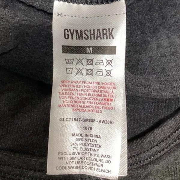 Gymshark Women's Black Crew Neck Long Sleeve Activewear Sports Crop Top Size M - Image 3