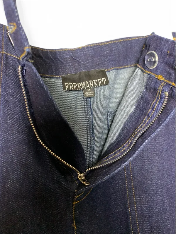 Free Market Wide Leg Jeans Womens M Dark Wash High Rise Gold Chain Denim - Image 9