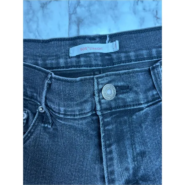 Levi's Black Straight Leg 505 Jeans casual denim size 29 - Image 2