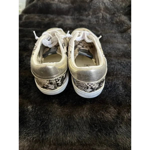 Steve Madden Womens Sneakers Sz 8 Stars Snake Print Suede Leather - Image 4