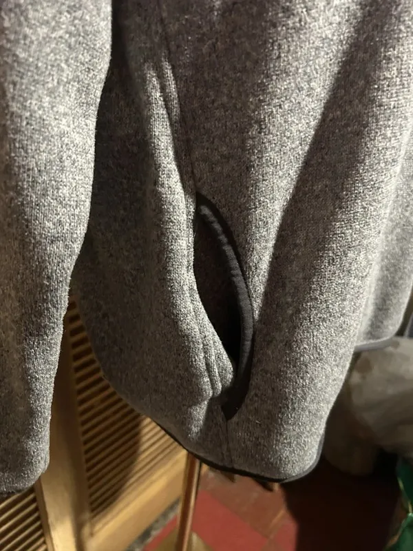 Eddie Bauer Fleece Mock Neck Snap Pullover Sweatshirt Women’s XL Gray Pockets - Image 5