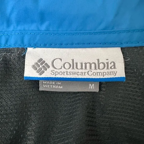 Columbia Omni-Shield Blue Outdoor Packable Windbreaker Rain Jacket Size Medium - Image 3