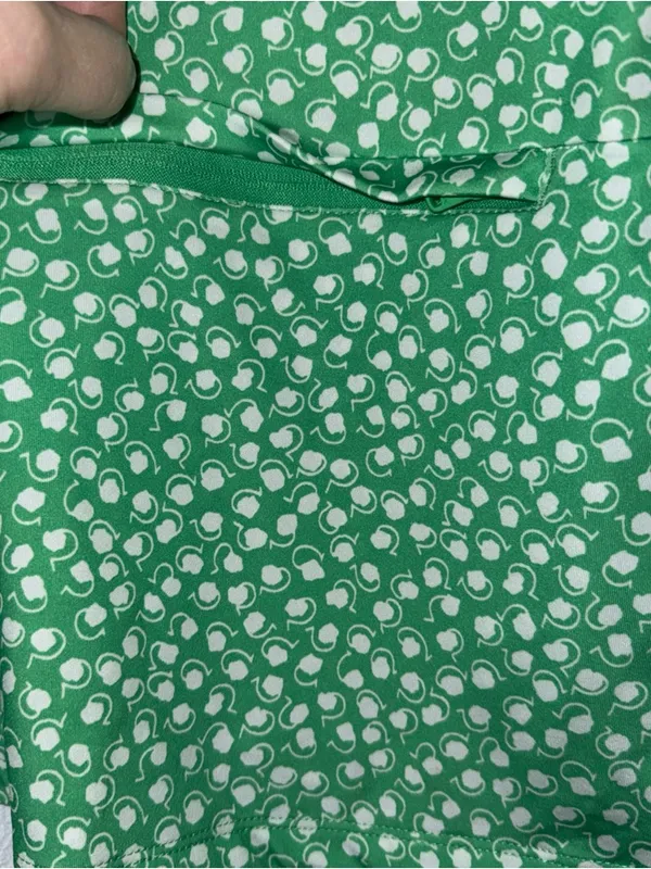 Ralph Lauren RLX Green Pattern Long Sleeve Gold Mock Neck Top Medium‎ - Image 5