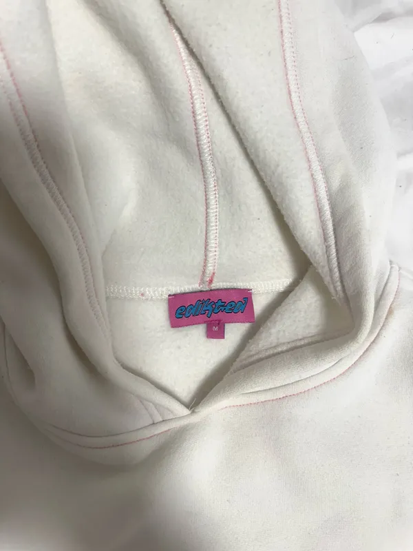 White and Pink Edikted Hoodie - Image 2
