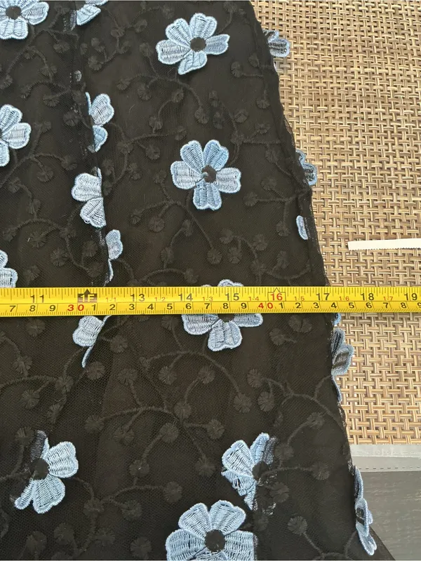 La Maison Talulah Black Blue Floral Embroidered Lace Maxi Dress - Image 15