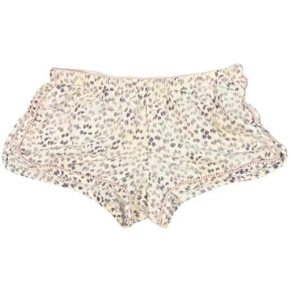 Victoria's Secret Sleep Shorts Womens M Pink Animal Print Pom Trim Lounge Cotton - Image 7