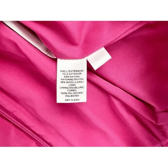 LOFT Hot Pink Barbie Sequin Mini Dress Skirt‎ Wool Blend Size 8 - Image 6