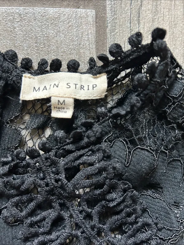 Main Strip Black Lace Mini Dress - Image 2