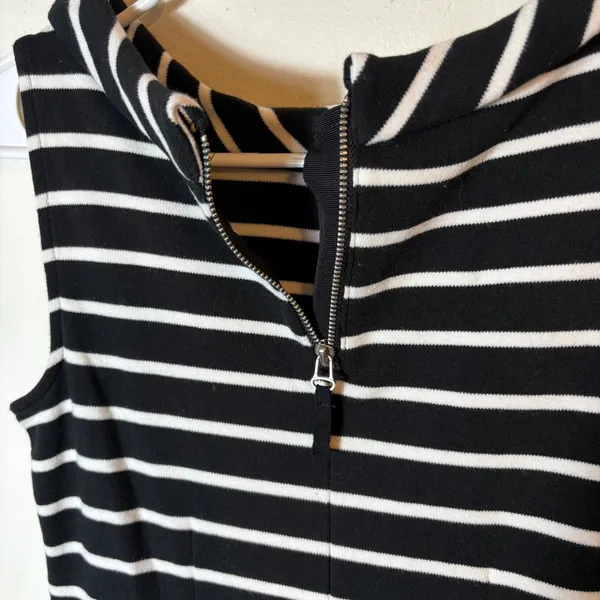 Talbots Petite Black and White Striped‎ Sleeveless Sheath Dress Career Size P - Image 6