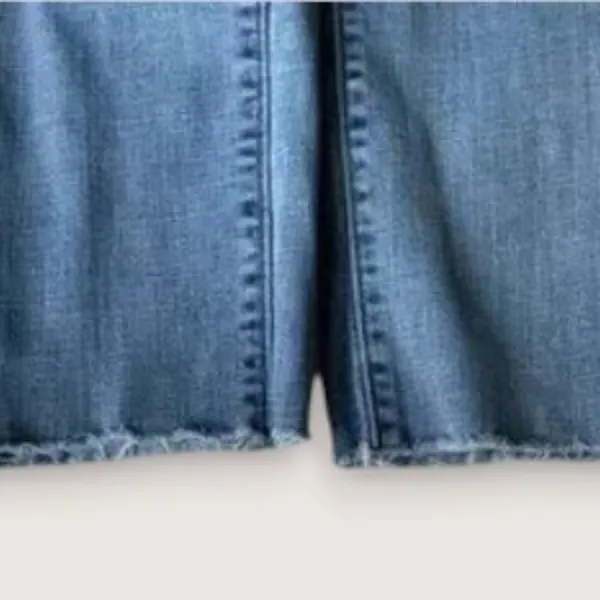 Levis Mid-Rise Skinny Blue Jeans Distressed with Fringed Cuffs Size 29 - Image 13