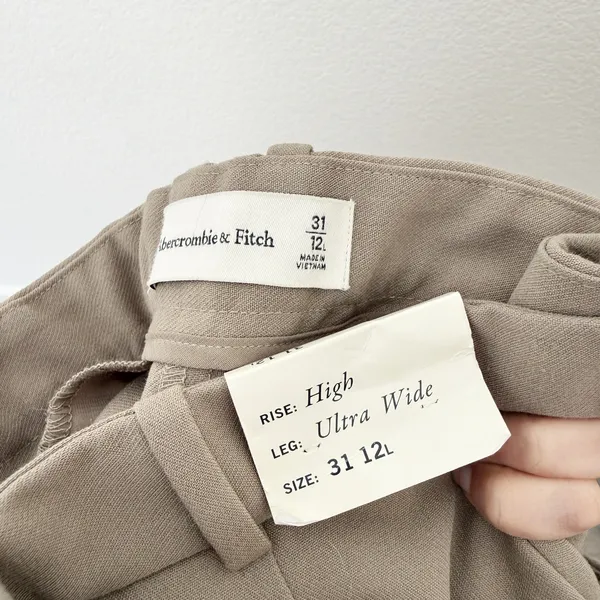 [Abercrombie & Fitch] Harper Tailored Ultra Wide Leg Cargo Pants NWT Size 31/12L - Image 11