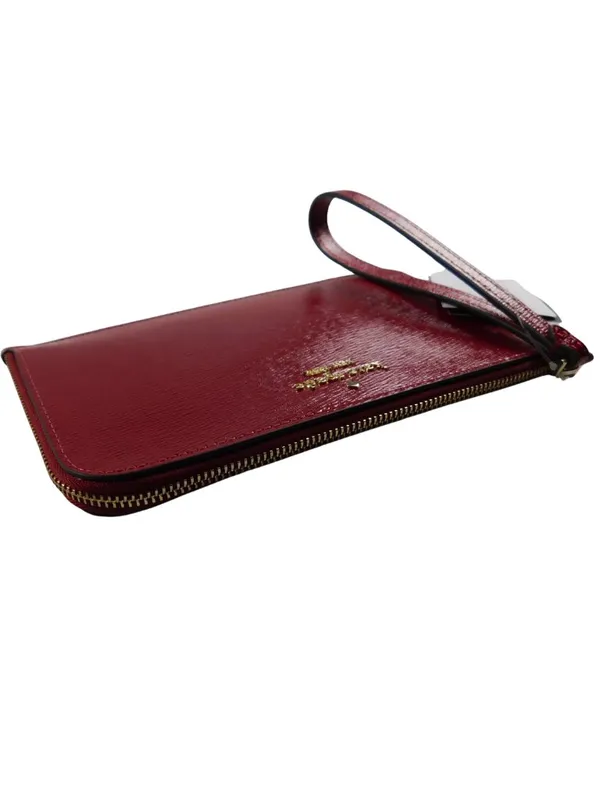 Kate Spade Lucy Red Patent Leather Wristlet Gold Zip Pouch NWT - Image 5