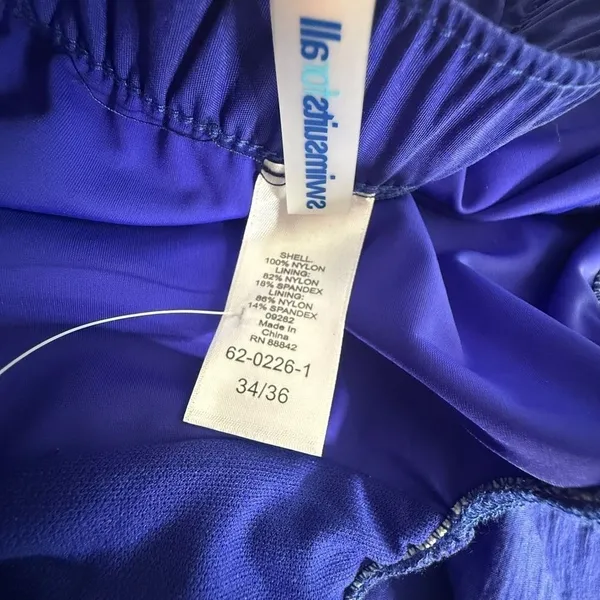 Swimsuits For All Mini Swim Skirt Plus Size 34 36 Blue Quick Drying Beach NEW - Image 6