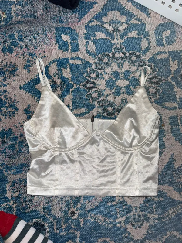 Cute White Going Out Top Size L - Image 2