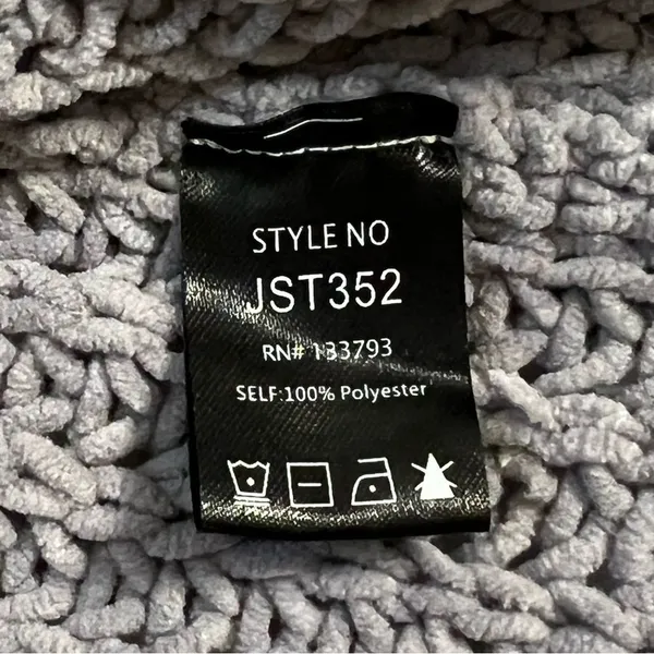 POL Chunky Chenille Knit Cardigan Grey Size L Oversized Boho Cabincore Cozy - Image 8
