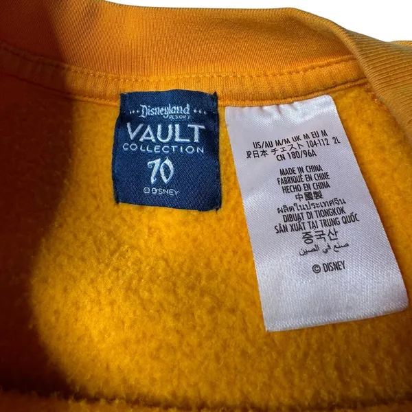 Disneyland 70th Anniversary Vault Collection Yellow Sweatshirt Raglan M - Image 6