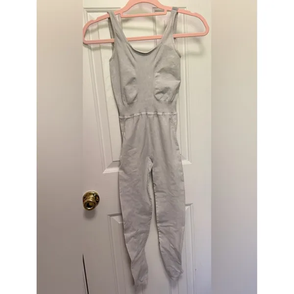 Free People Movement‎ Good Karma Onesie Vintage Ice Gray XS/S Seamless - Image 4