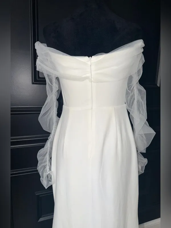 NWOT-Lulus wedding collection beloved mesh off shoulder dress - Image 5