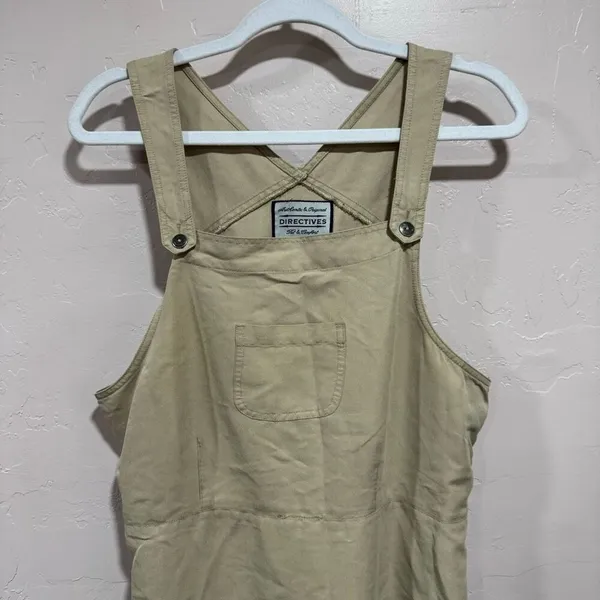 Directives Lyocell Khaki Jumper Dress overall dress Pockets Adjustable Straps - Image 2
