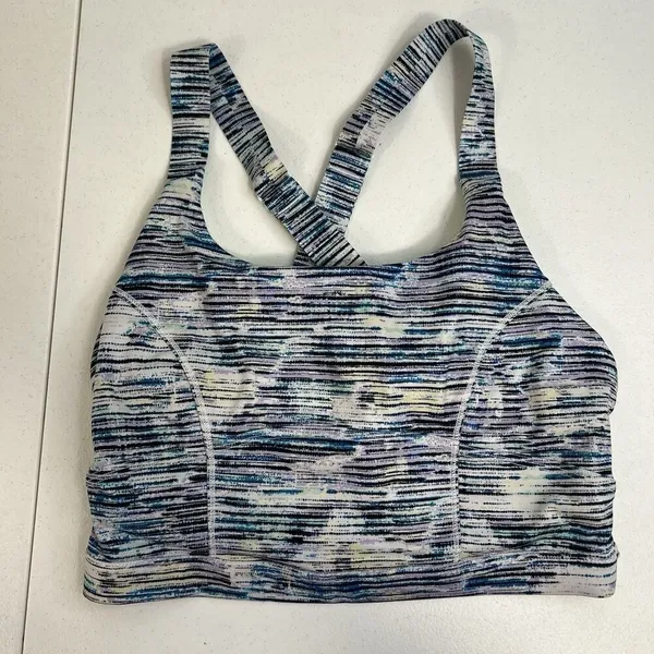 Lululemon 6‎ Sports Bra Pure Practice Blurry Belle Sea Mist Luxtreme Med Support - Image 5