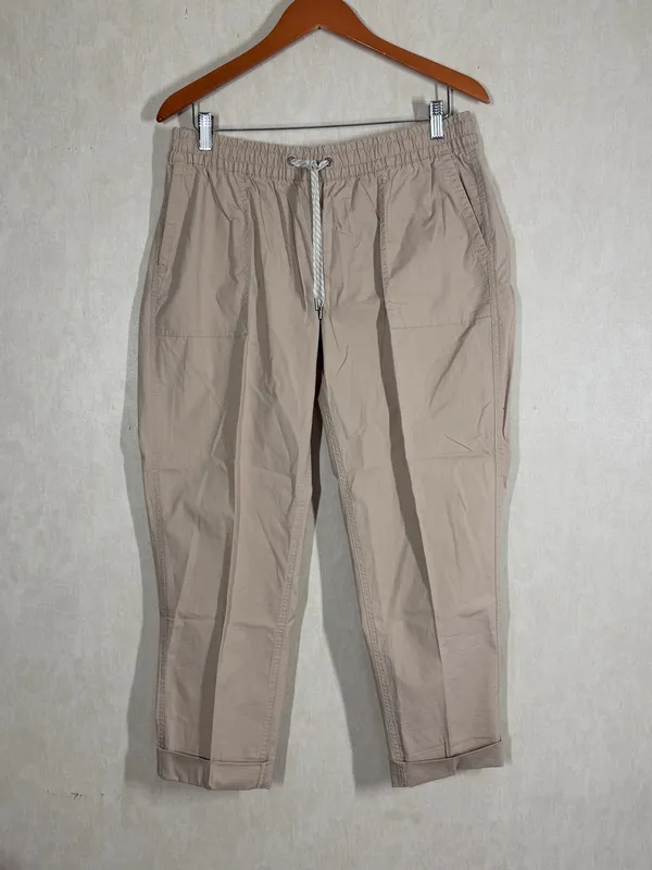 Vuori Women’s Organic Cotton Vintage Ripstop Ankle Pants Drawstrings in Gravel L - Image 3