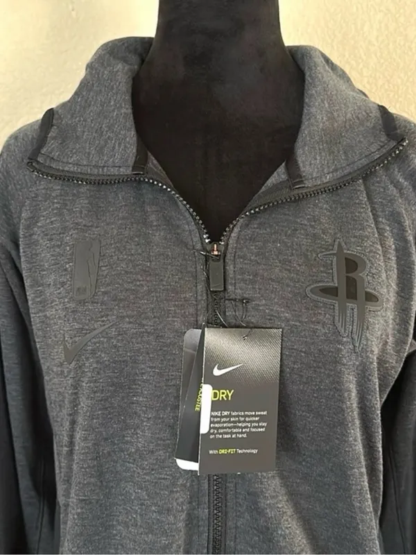 Nike Women's Dark Gray Full-Zip Hooded Jacket - Image 6