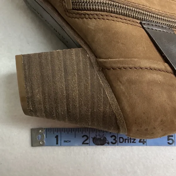 Franco‎ Sarto Dotty Brown Ankle Boots Leather Wrap Buckle Block Heel 9.5M - Image 11
